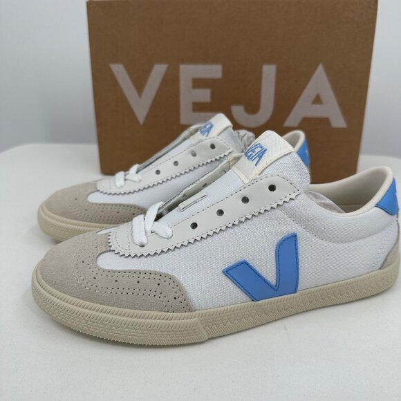 Veja Volley Canvas Sneakers size 9 Women's 40 EU White-Aqua Blue Shoes BRAZIL - Picture 5 of 12